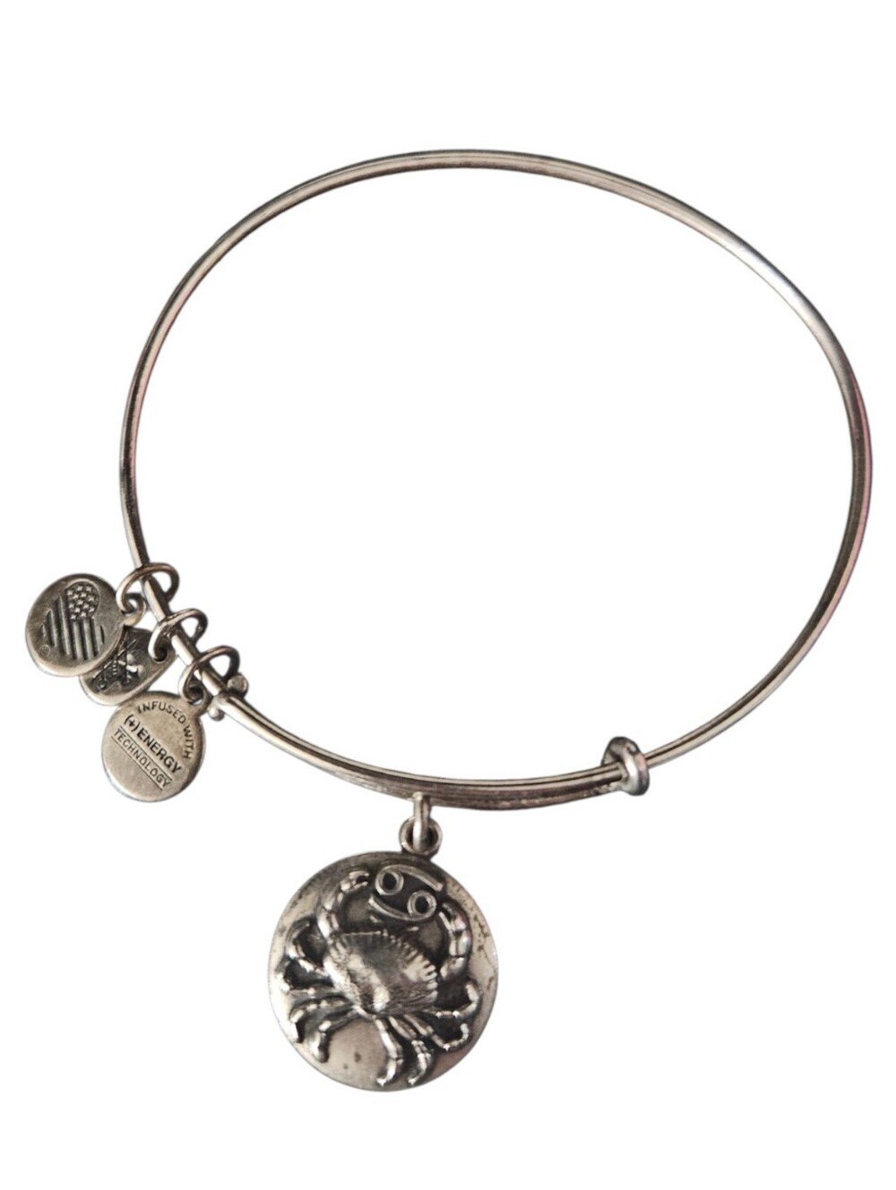 Alex & Ani Silver Astrology Cancer Charm Bangle Bracelet